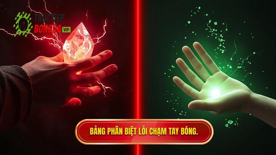 3. Bảng phân biệt lỗi chạm tay bóng.