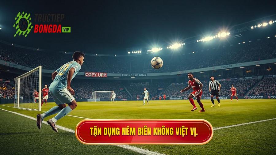 3. Tận dụng ném biên không việt vị.